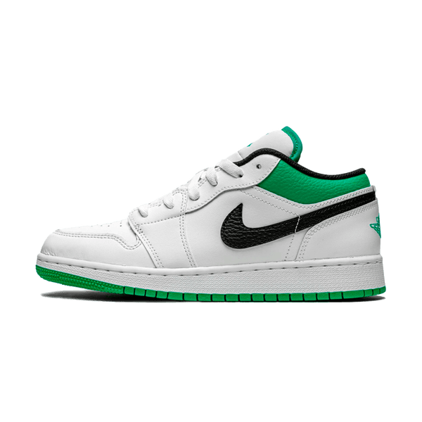 Air Jordan 1 Low GS 'White Lucky Green'- Streetwear Fashion - thesclo.com