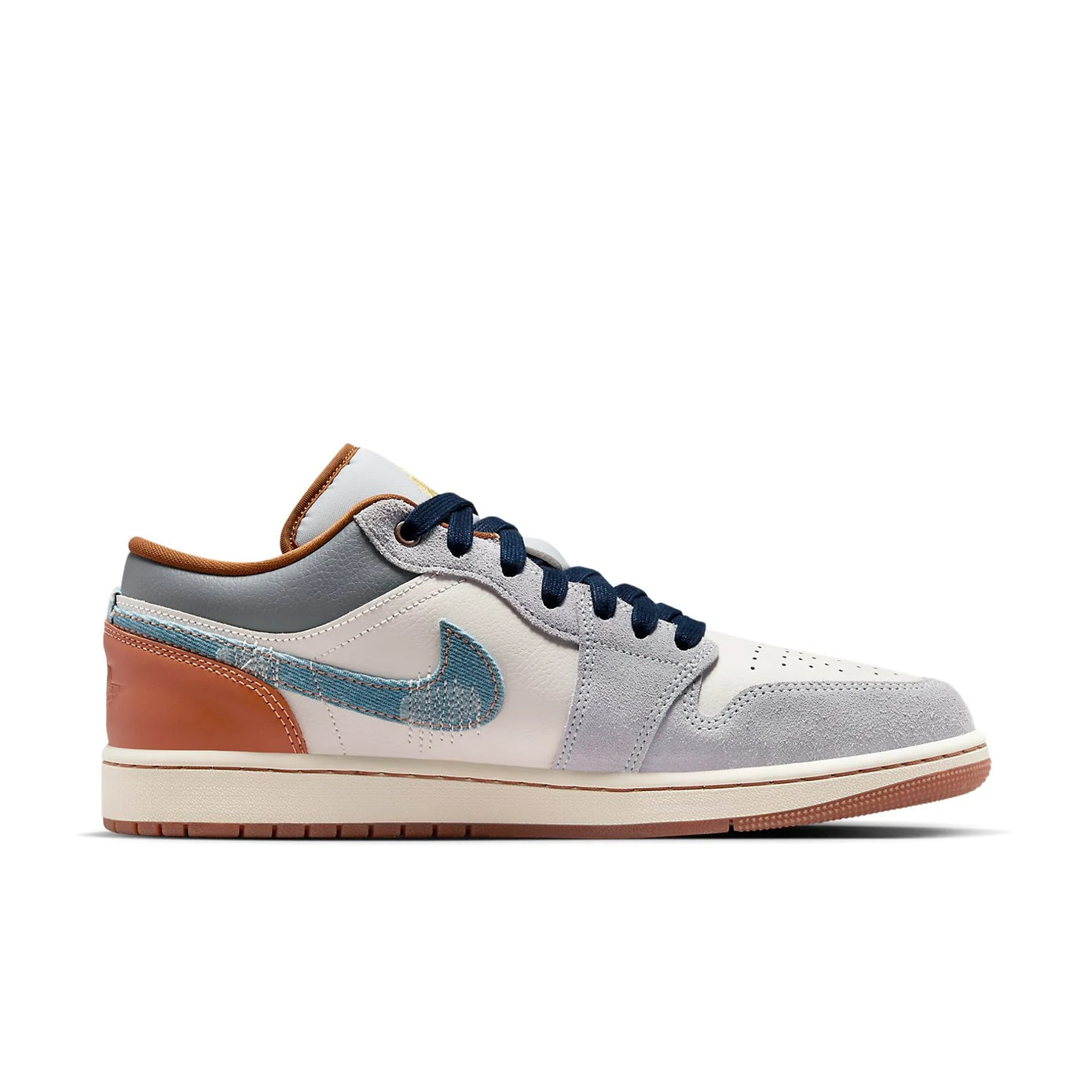 Air Jordan 1 Low SE Phantom Repaired Denim Swoosh - Streetwear Fashion - thesclo.com