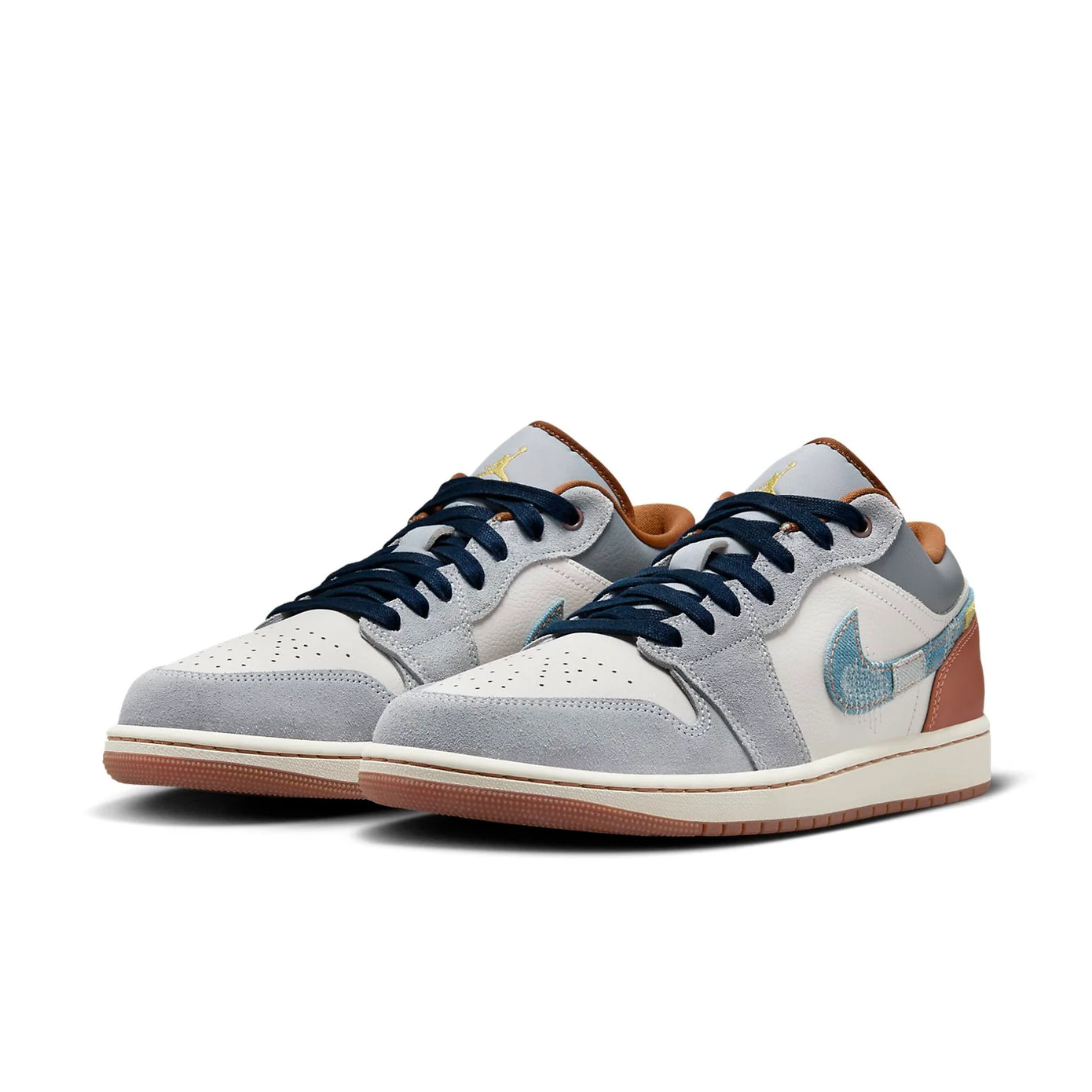 Air Jordan 1 Low SE Phantom Repaired Denim Swoosh - Streetwear Fashion - thesclo.com