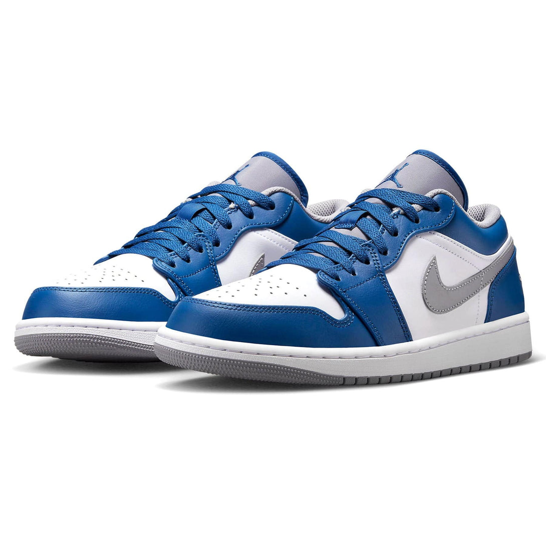 Air Jordan 1 Low 'True Blue Cement'- Streetwear Fashion - thesclo.com