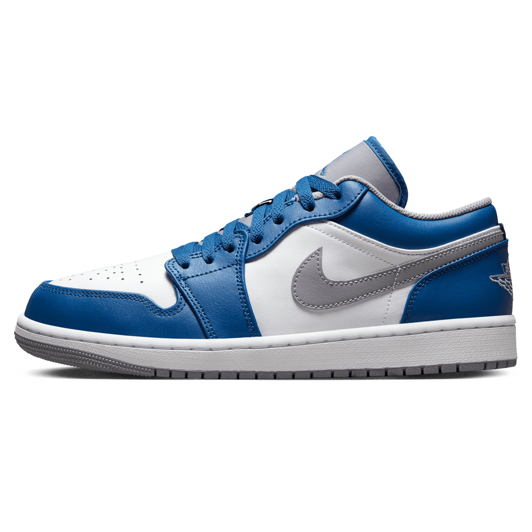 Air Jordan 1 Low 'True Blue Cement'- Streetwear Fashion - thesclo.com