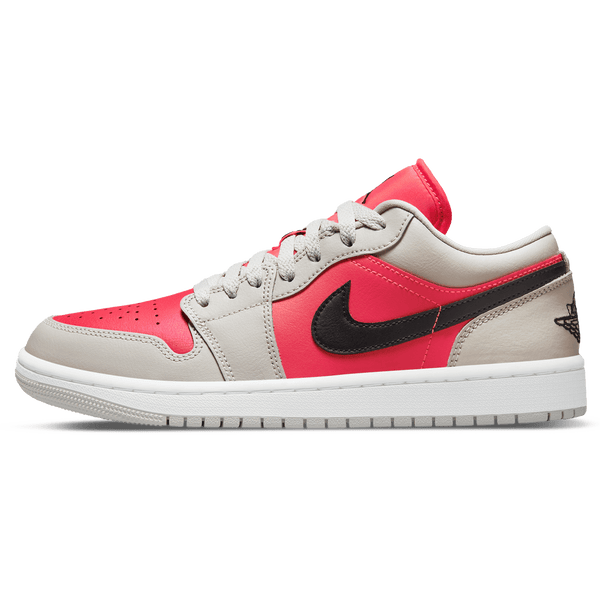 Air Jordan 1 Low Wmns 'Light Iron Ore Siren Red'- Streetwear Fashion - thesclo.com