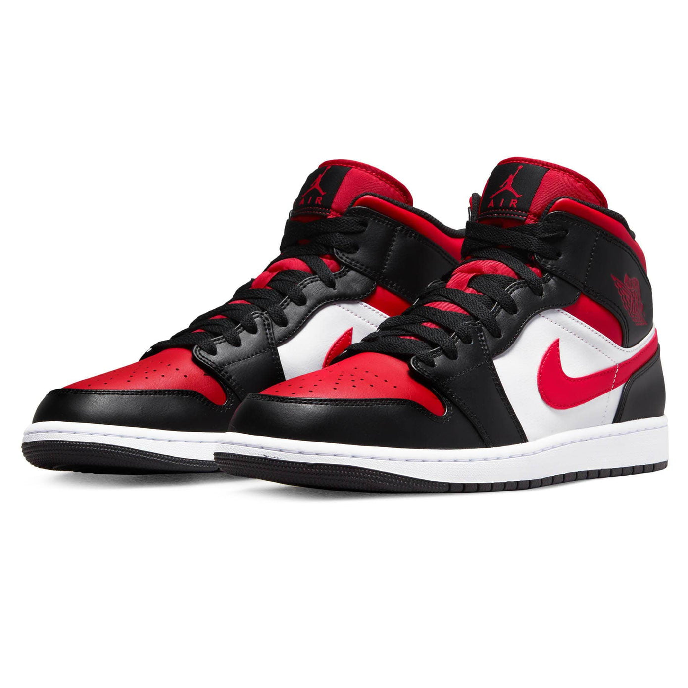 Air Jordan 1 Mid 'Black Fire Red'- Streetwear Fashion - thesclo.com