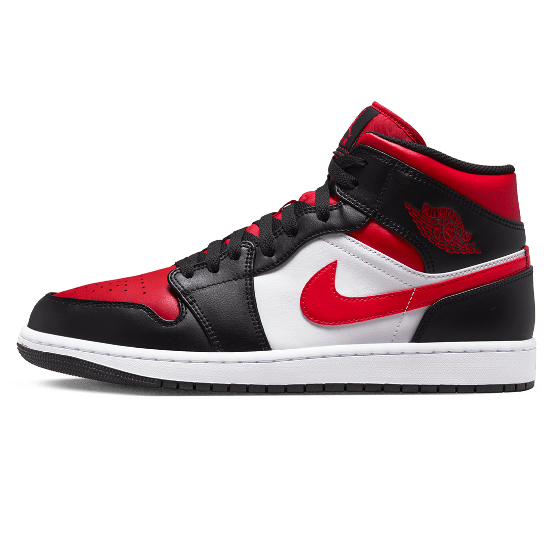 Air Jordan 1 Mid 'Black Fire Red'- Streetwear Fashion - thesclo.com