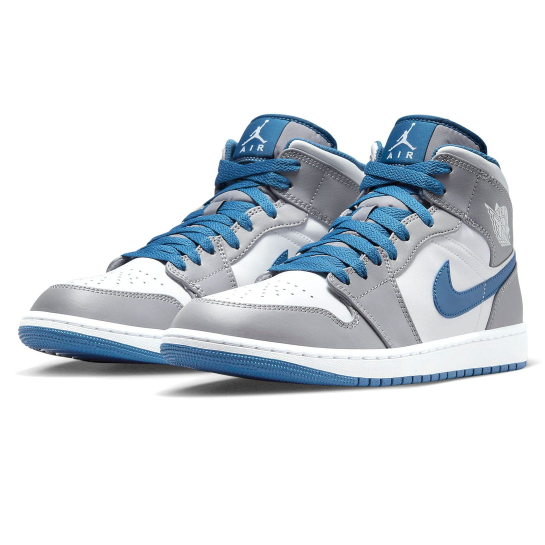 Air Jordan 1 Mid 'Cement True Blue'- Streetwear Fashion - thesclo.com