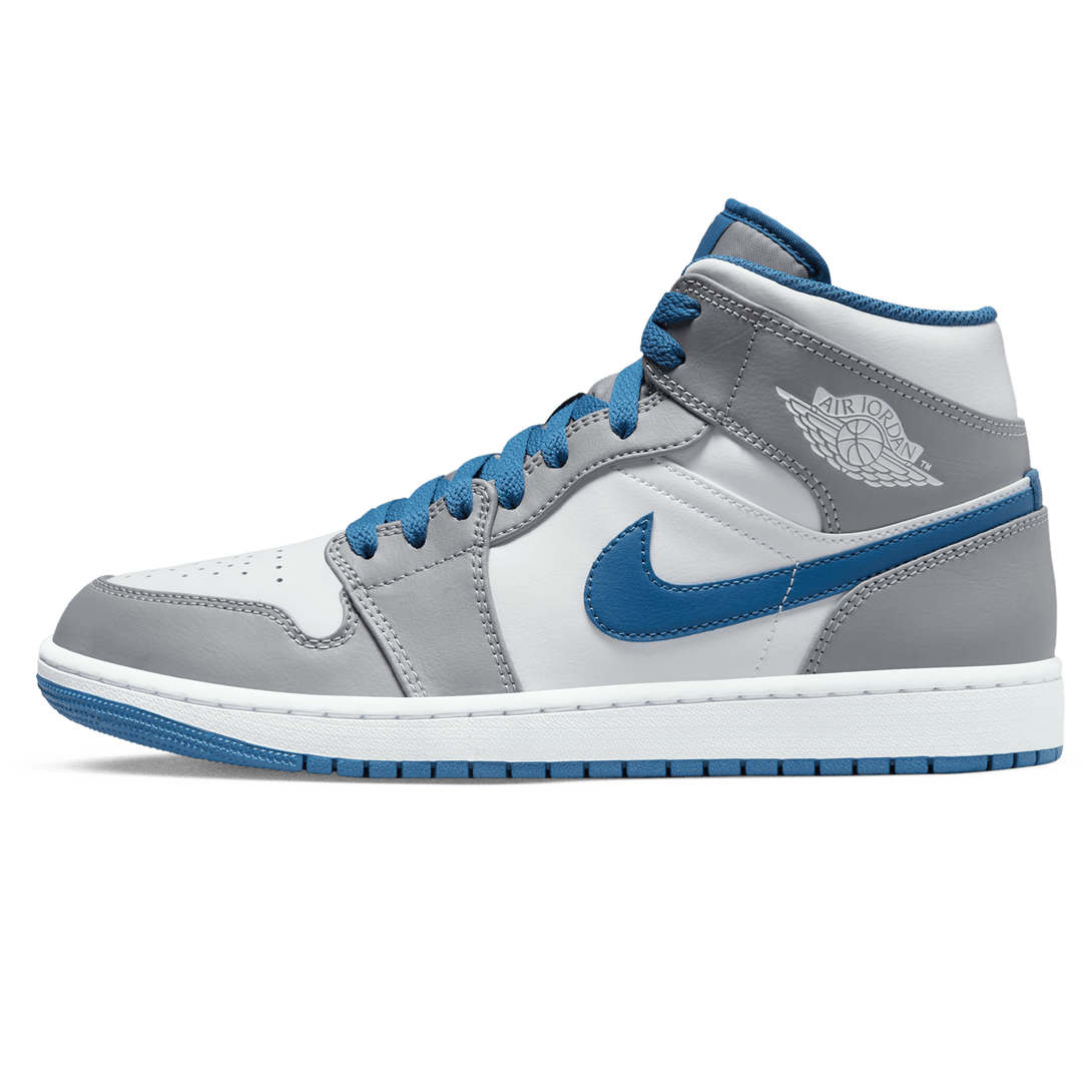 Air Jordan 1 Mid 'Cement True Blue'- Streetwear Fashion - thesclo.com