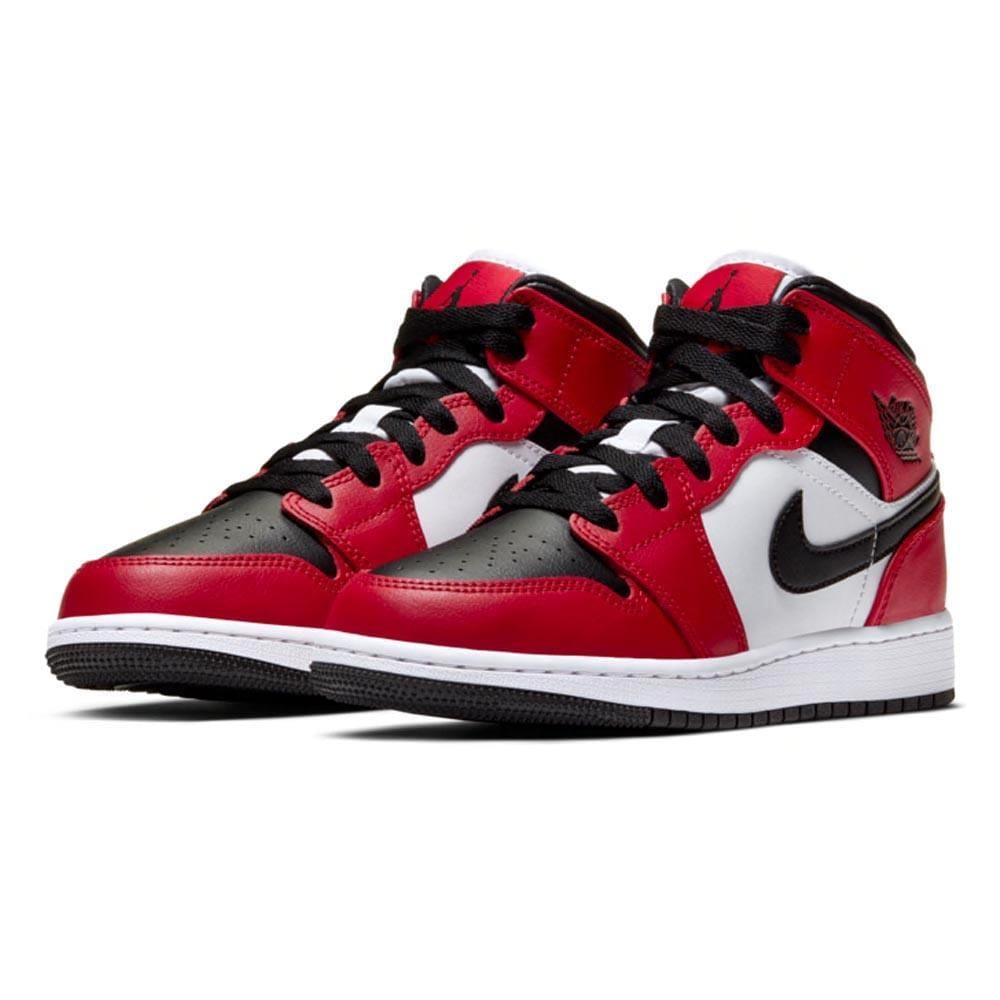 Air Jordan 1 Mid Chicago Black Toe GS- Streetwear Fashion - thesclo.com