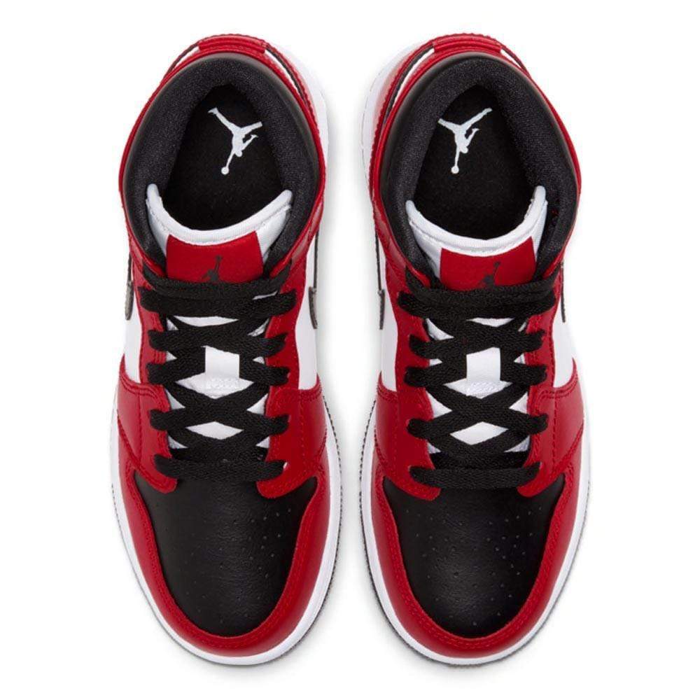 Air Jordan 1 Mid Chicago Black Toe GS- Streetwear Fashion - thesclo.com