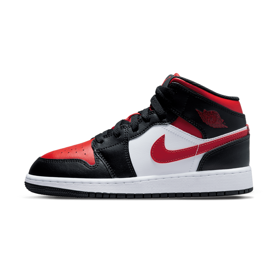 Air Jordan 1 Mid GS 'Black Fire Red'- Streetwear Fashion - thesclo.com