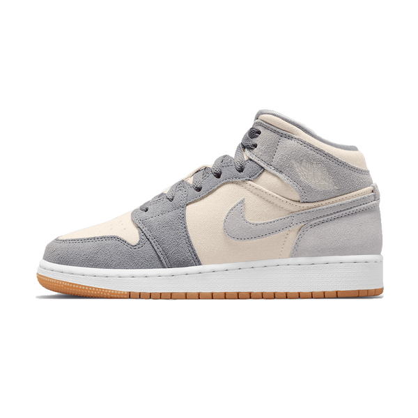 Air Jordan 1 Mid GS 'Coconut Milk Particle Grey'- Streetwear Fashion - thesclo.com