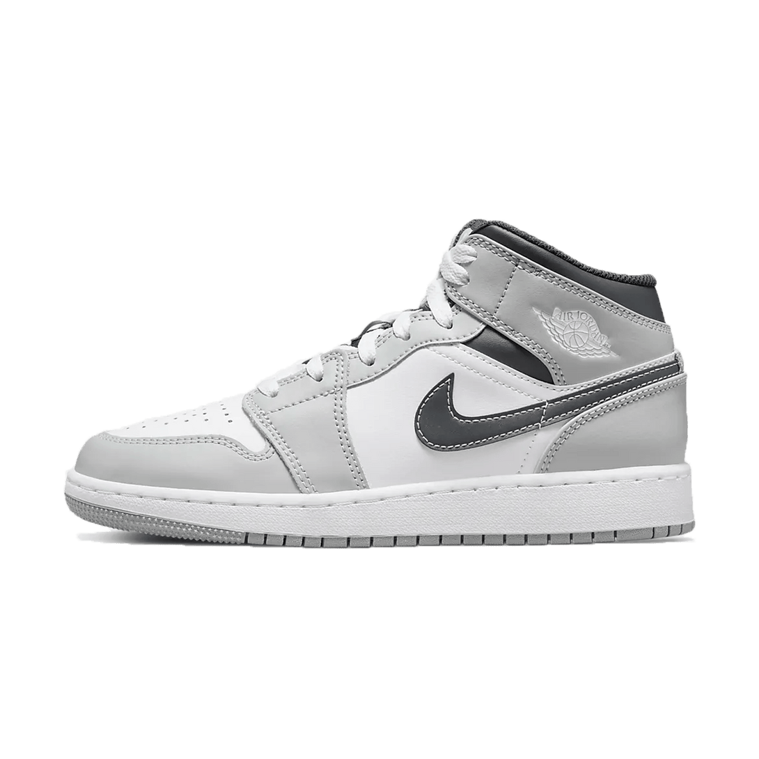 Air Jordan 1 Mid GS 'Light Smoke Grey'- Streetwear Fashion - thesclo.com