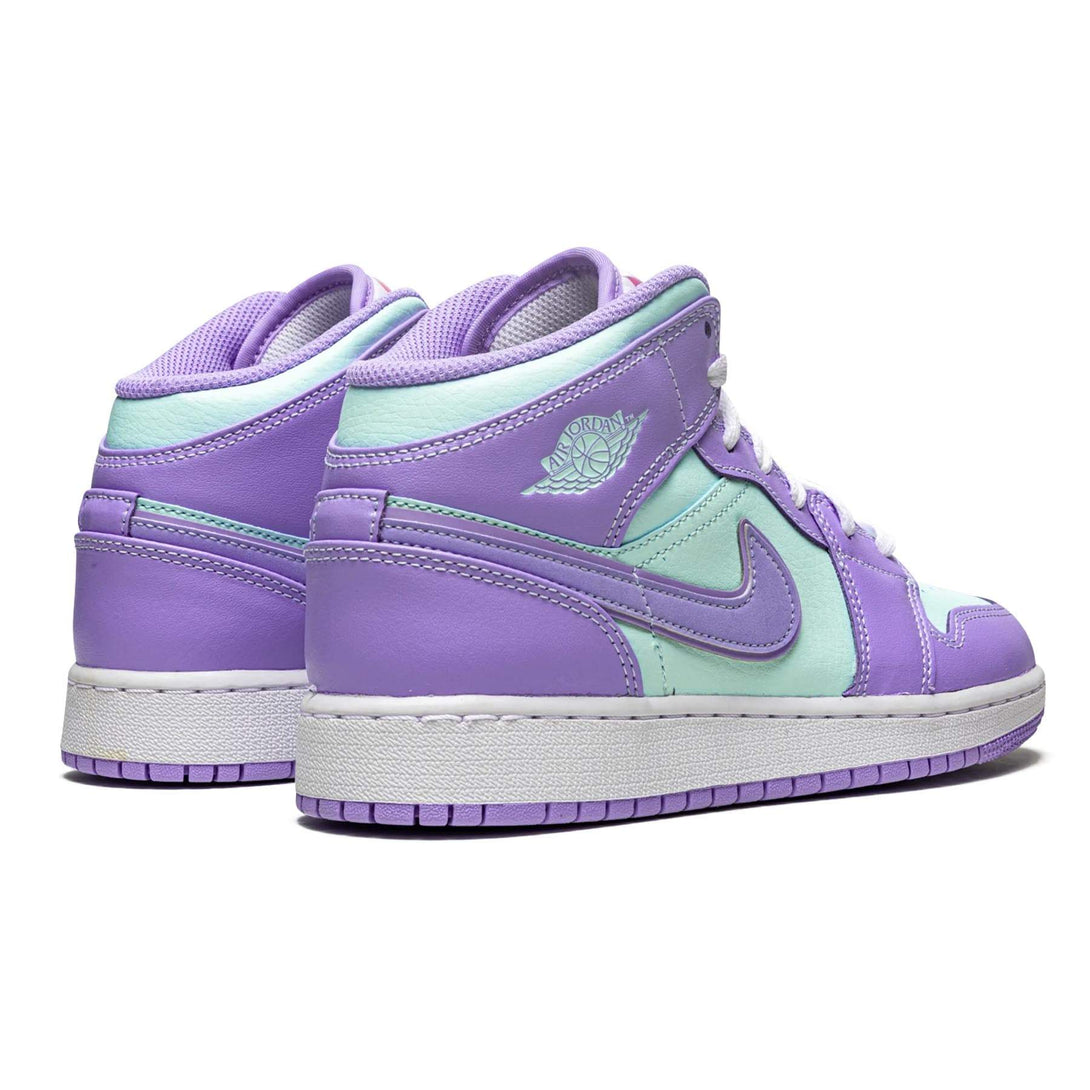 Air Jordan 1 Mid GS 'Purple Aqua'- Streetwear Fashion - thesclo.com