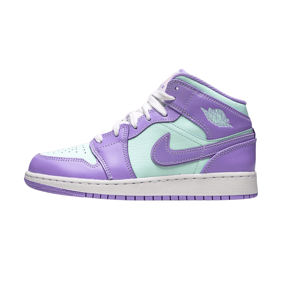 Air Jordan 1 Mid GS 'Purple Aqua'- Streetwear Fashion - thesclo.com