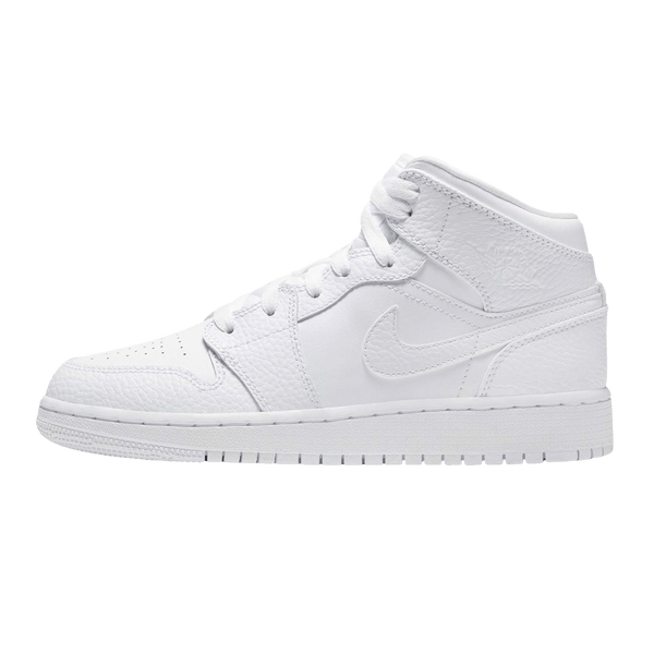 Air Jordan 1 Mid GS 'Triple White'- Streetwear Fashion - thesclo.com