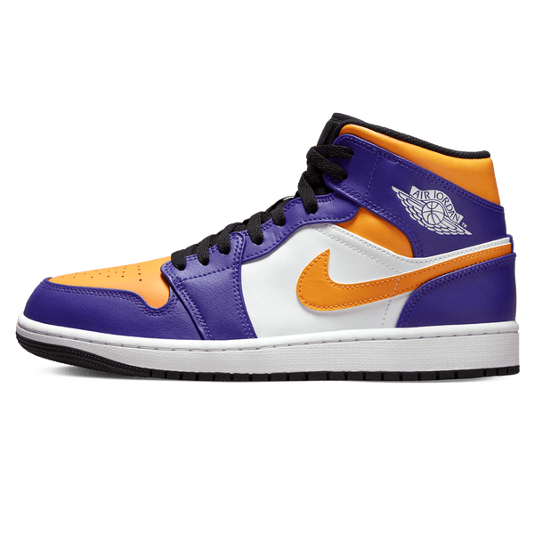 Air Jordan 1 Mid 'Lakers'- Streetwear Fashion - thesclo.com