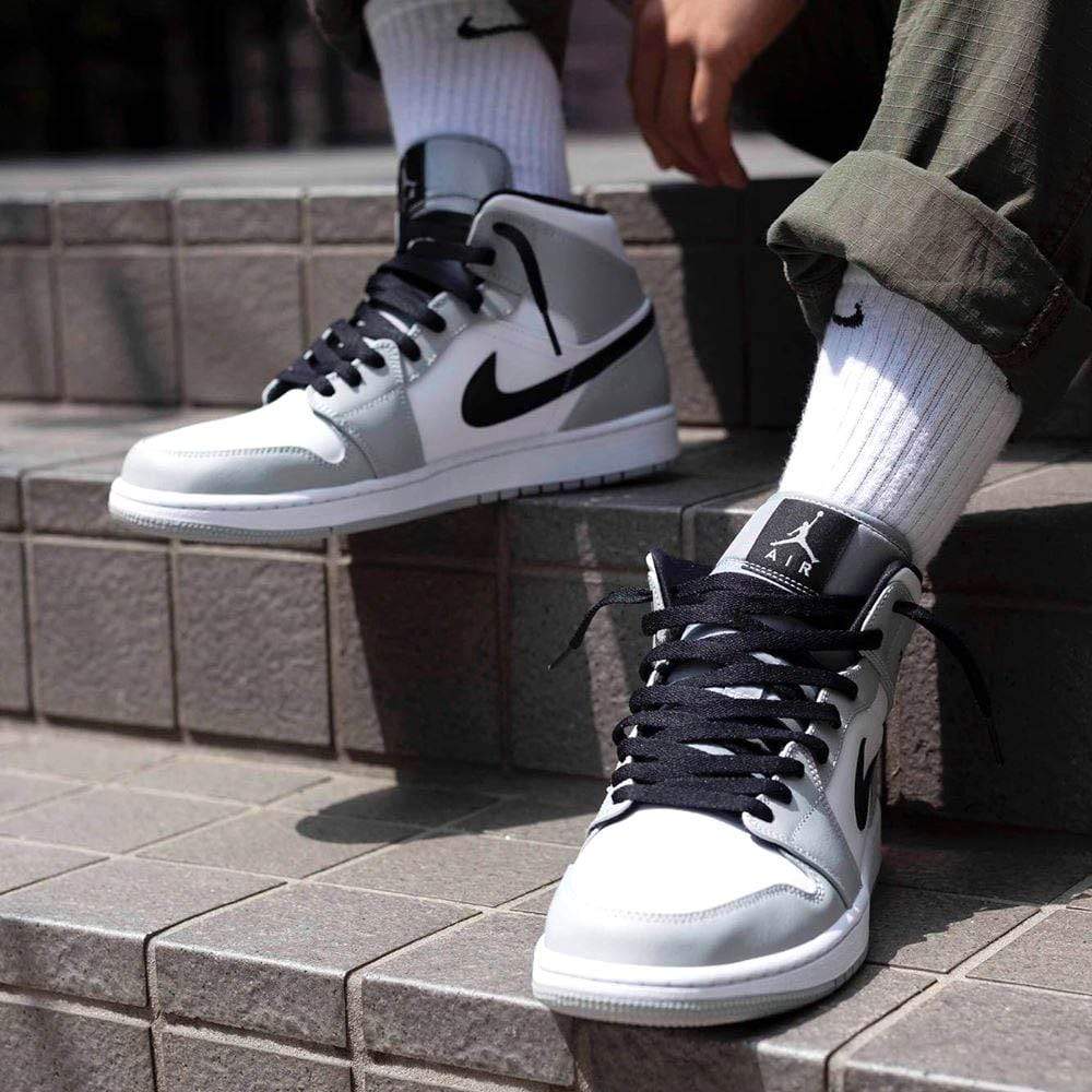 Air Jordan 1 Mid 'Smoke Grey'- Streetwear Fashion - thesclo.com