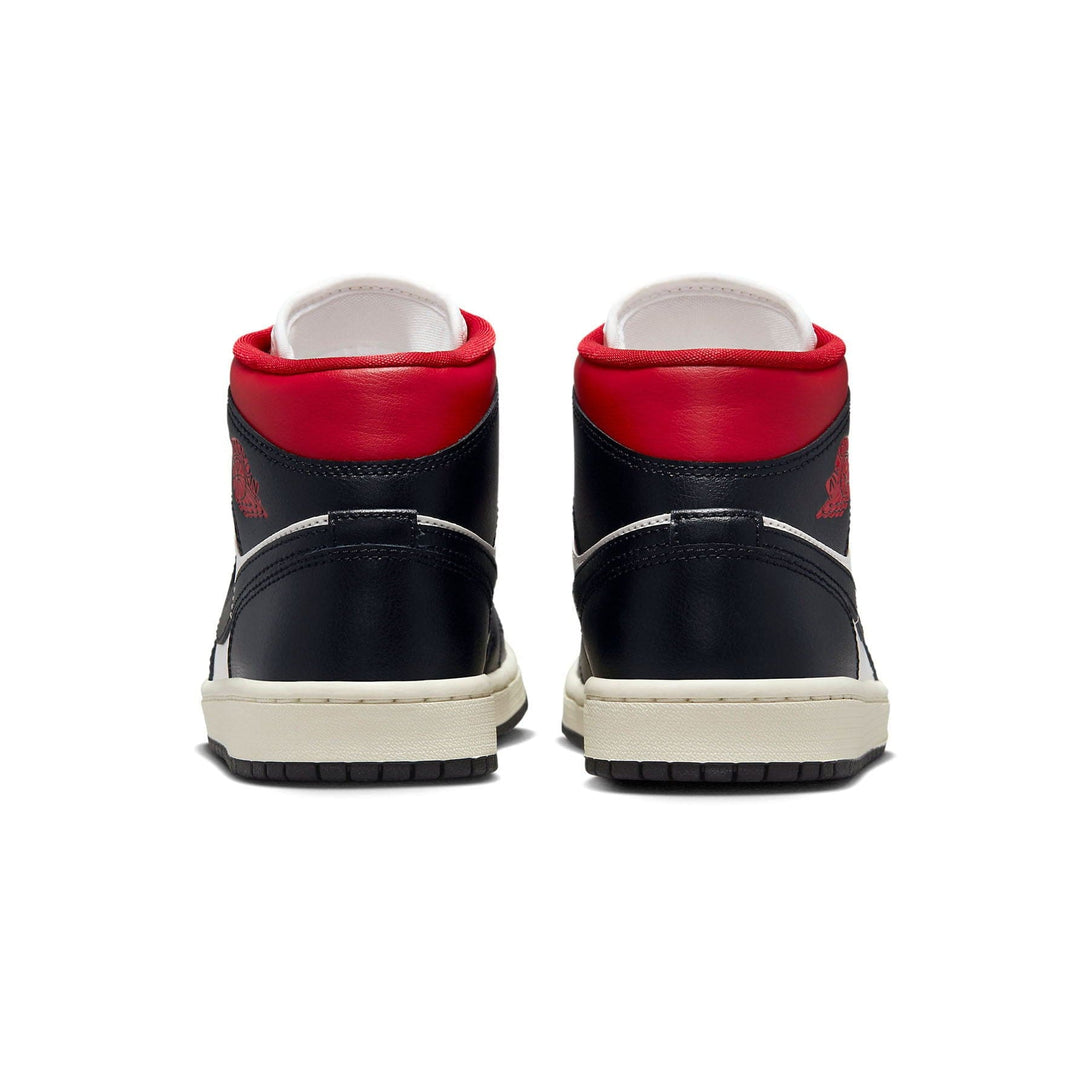 Air Jordan 1 Mid Wmns 'Black Sail Gym Red'- Streetwear Fashion - thesclo.com