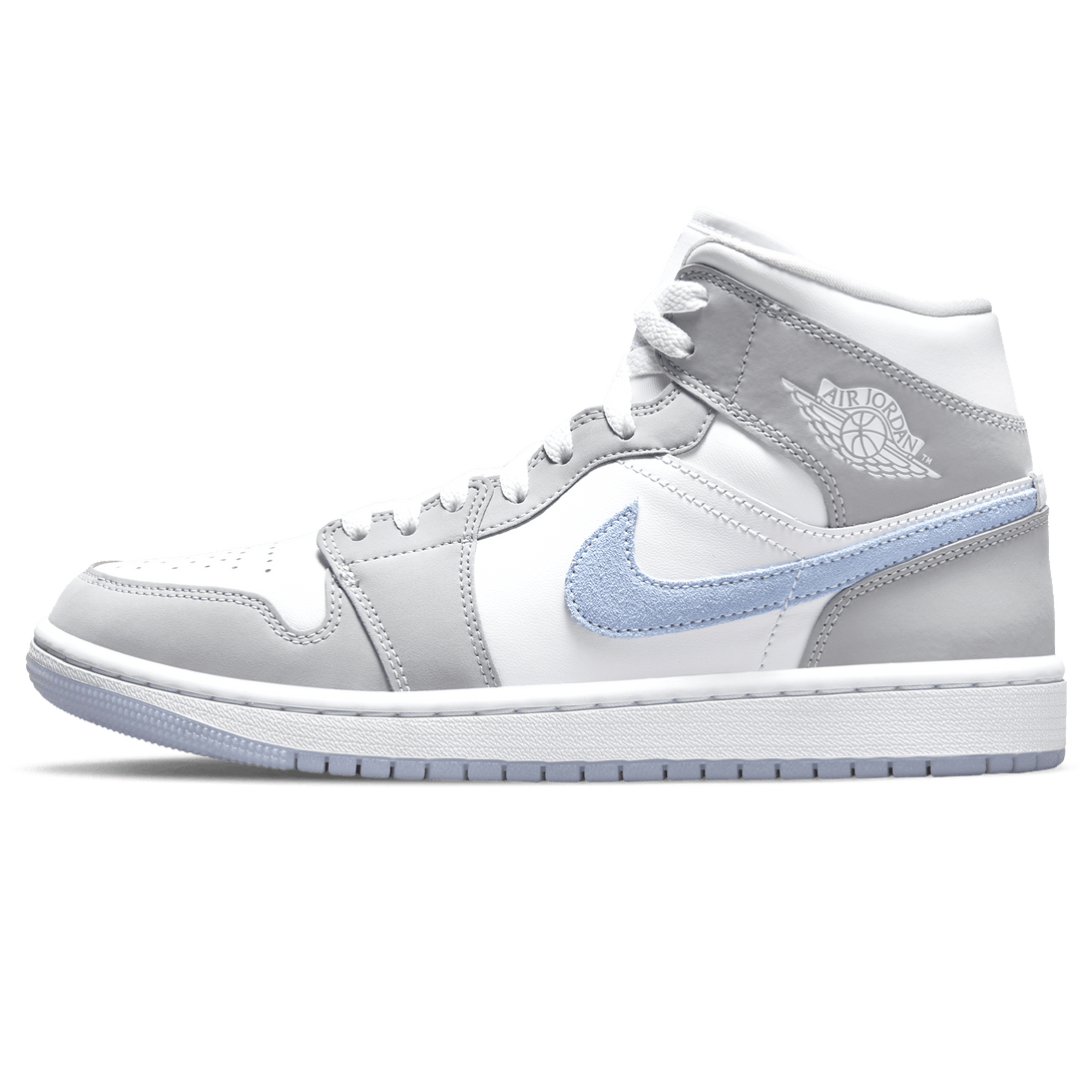 Air Jordan 1 Mid Wmns 'White Wolf Grey'- Streetwear Fashion - thesclo.com