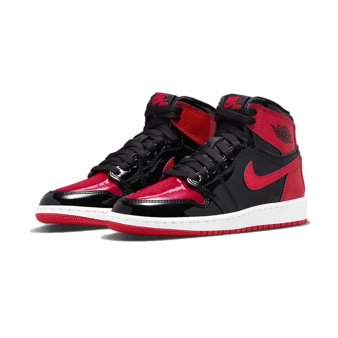 Air Jordan 1 Retro High OG GS 'Patent Bred'- Streetwear Fashion - thesclo.com