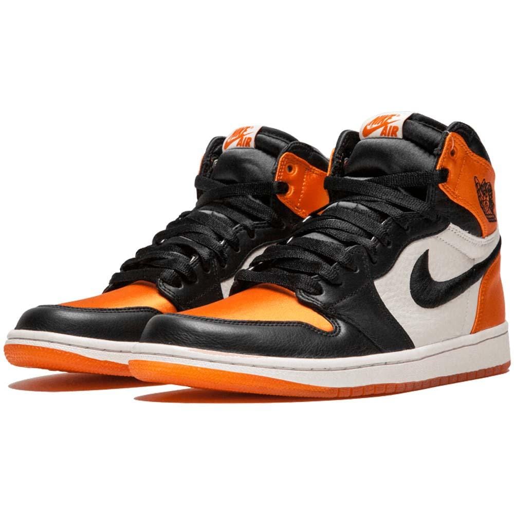 Air Jordan 1 WMNS Satin 'Shattered Backboard' Orange Black- Streetwear Fashion - thesclo.com