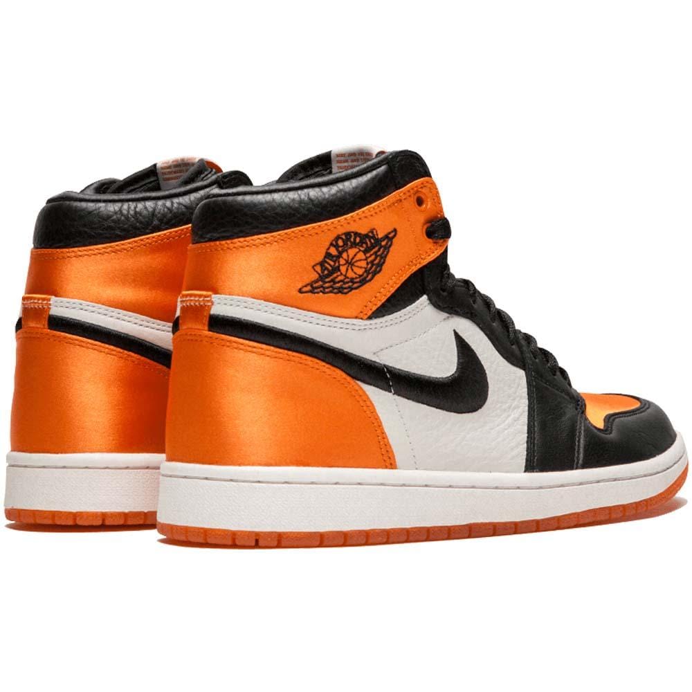 Air Jordan 1 WMNS Satin 'Shattered Backboard' Orange Black- Streetwear Fashion - thesclo.com