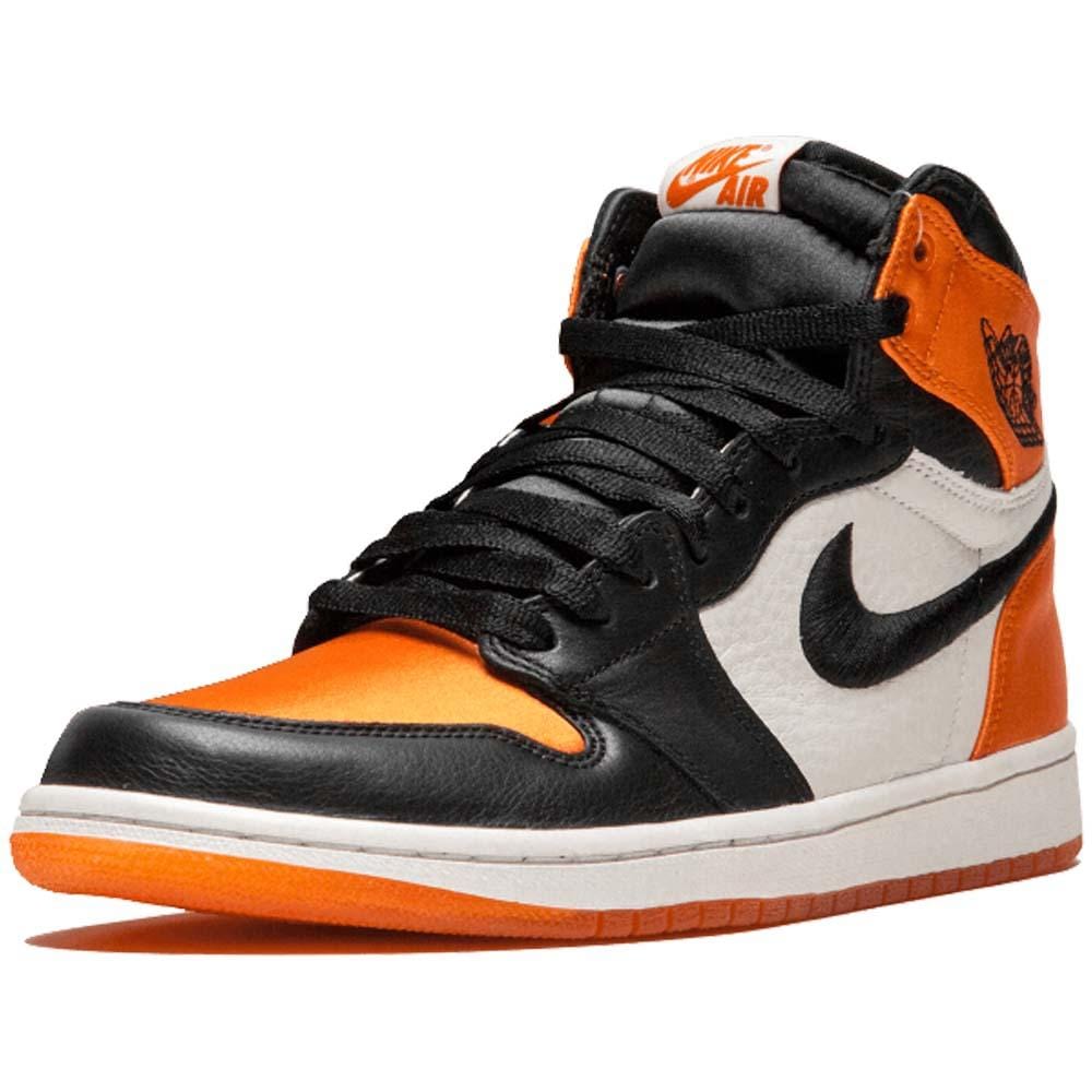 Air Jordan 1 WMNS Satin 'Shattered Backboard' Orange Black- Streetwear Fashion - thesclo.com