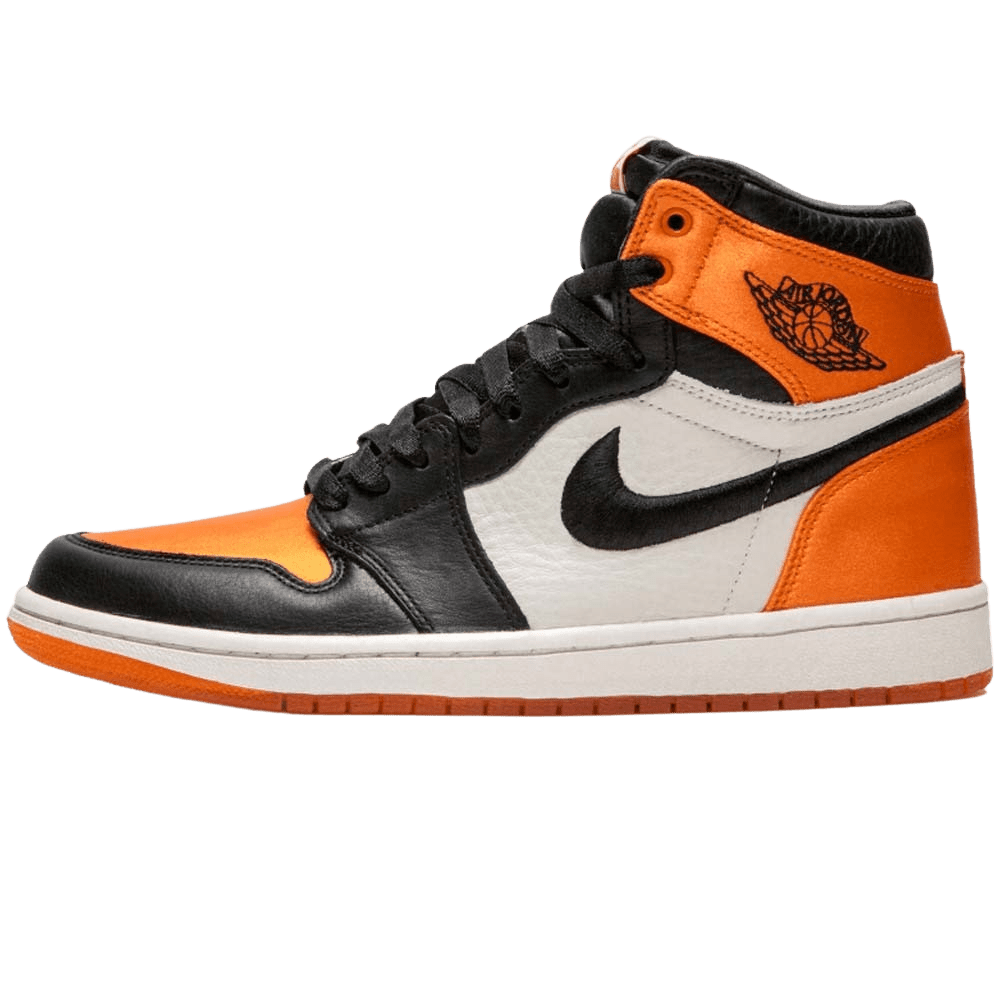 Air Jordan 1 WMNS Satin 'Shattered Backboard' Orange Black- Streetwear Fashion - thesclo.com