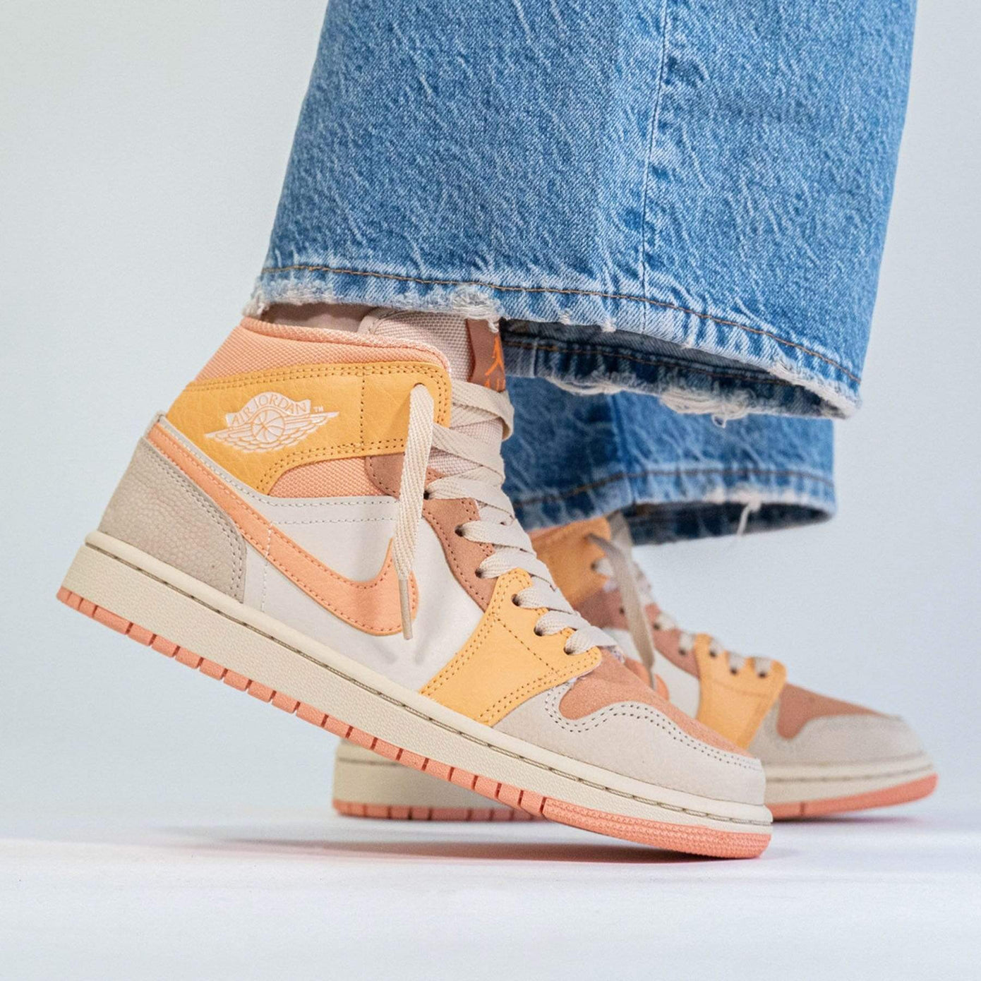 Air Jordan 1 Wmns Mid 'Apricot'- Streetwear Fashion - thesclo.com