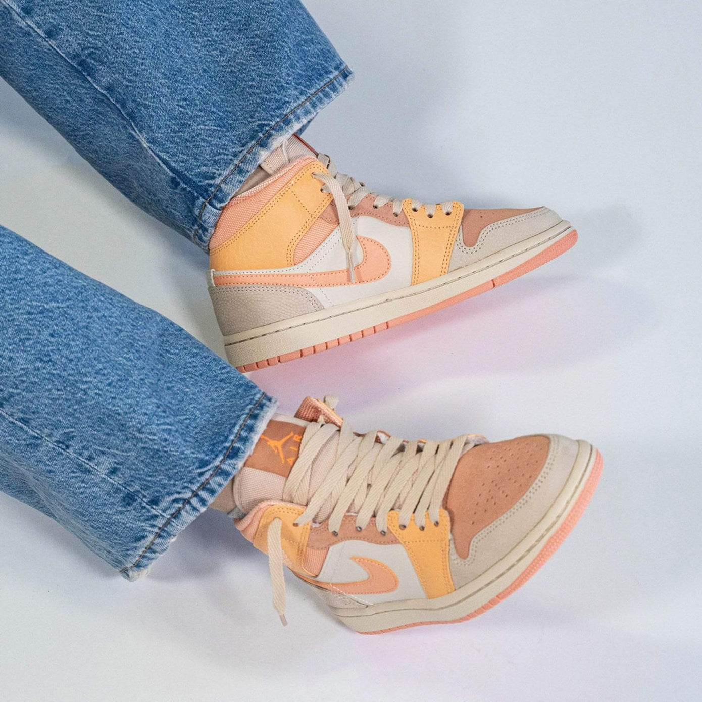 Air Jordan 1 Wmns Mid 'Apricot'- Streetwear Fashion - thesclo.com