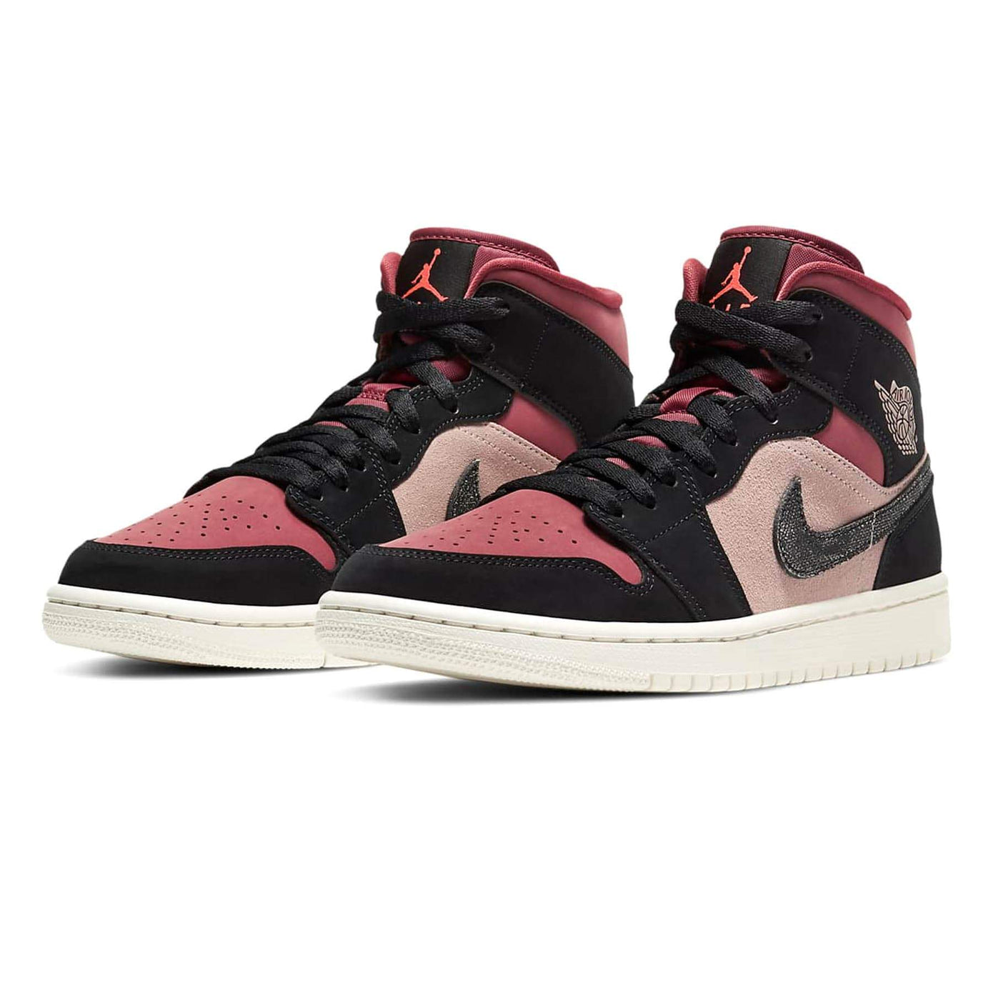 Air Jordan 1 Wmns Mid 'Burgundy Dusty Pink'- Streetwear Fashion - thesclo.com