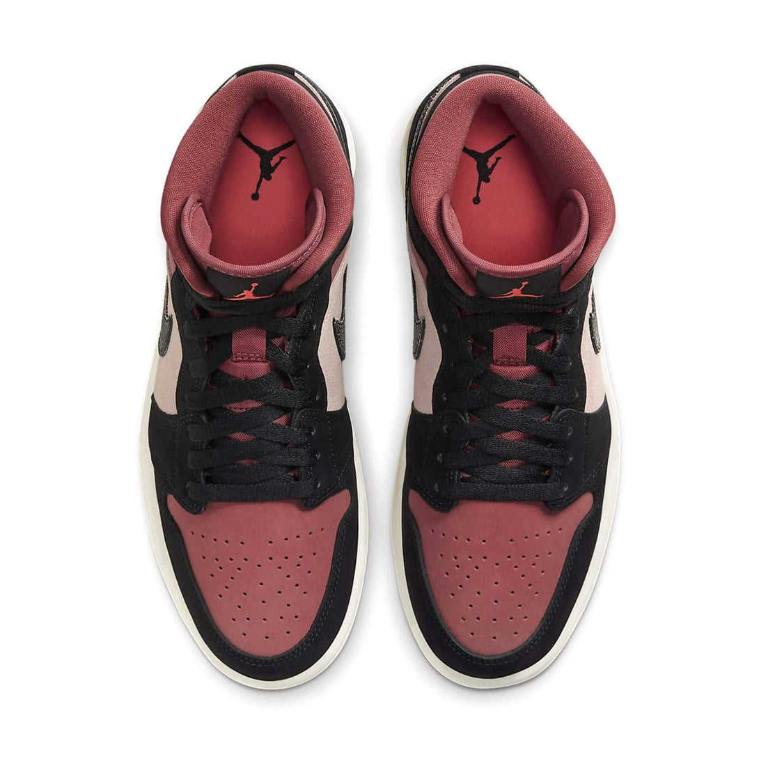 Air Jordan 1 Wmns Mid 'Burgundy Dusty Pink'- Streetwear Fashion - thesclo.com