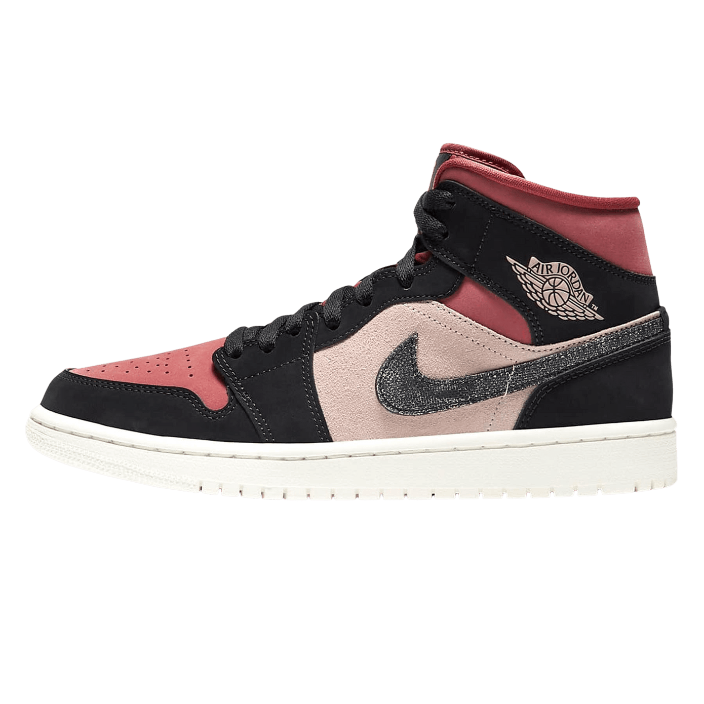 Air Jordan 1 Wmns Mid 'Burgundy Dusty Pink'- Streetwear Fashion - thesclo.com