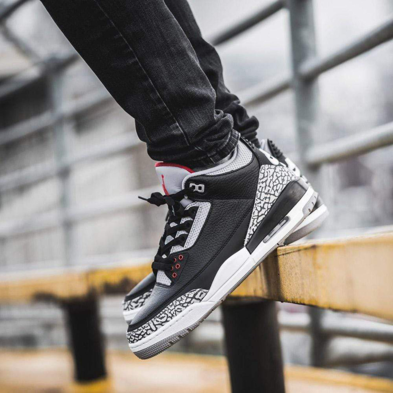 Air Jordan 3 Retro OG 'Black Cement' - Streetwear Fashion - thesclo.com