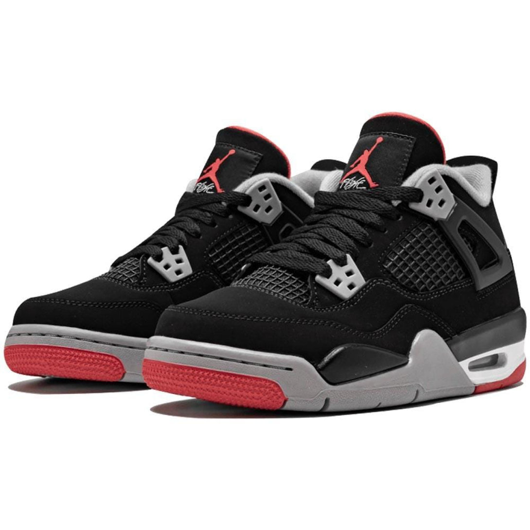 Air Jordan 4 Bred (GS) - Streetwear Fashion - thesclo.com