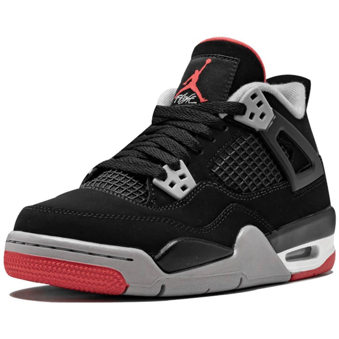 Air Jordan 4 Bred (GS) - Streetwear Fashion - thesclo.com