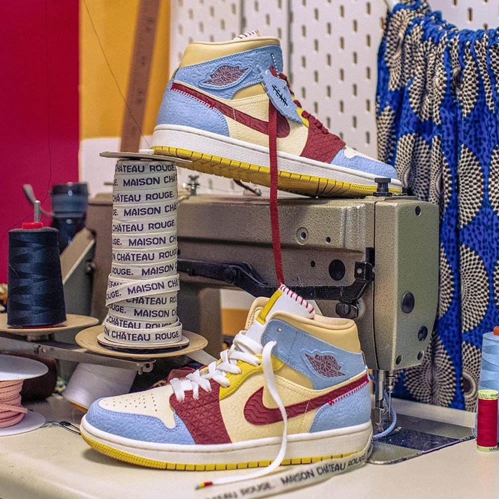 Maison Chateau Rouge x Air Jordan 1 Mid SE 'Fearless'- Streetwear Fashion - thesclo.com