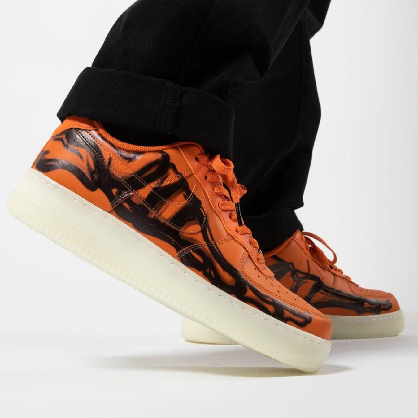 Nike Air Force 1 Low 'Orange Skeleton' - Streetwear Fashion - thesclo.com