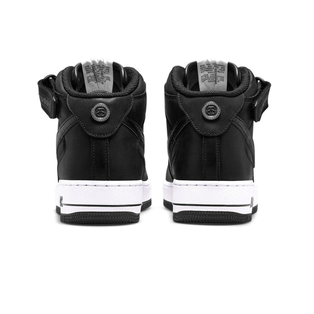 Nike Air Force 1 Mid Stussy 'Black White' - Streetwear Fashion - thesclo.com
