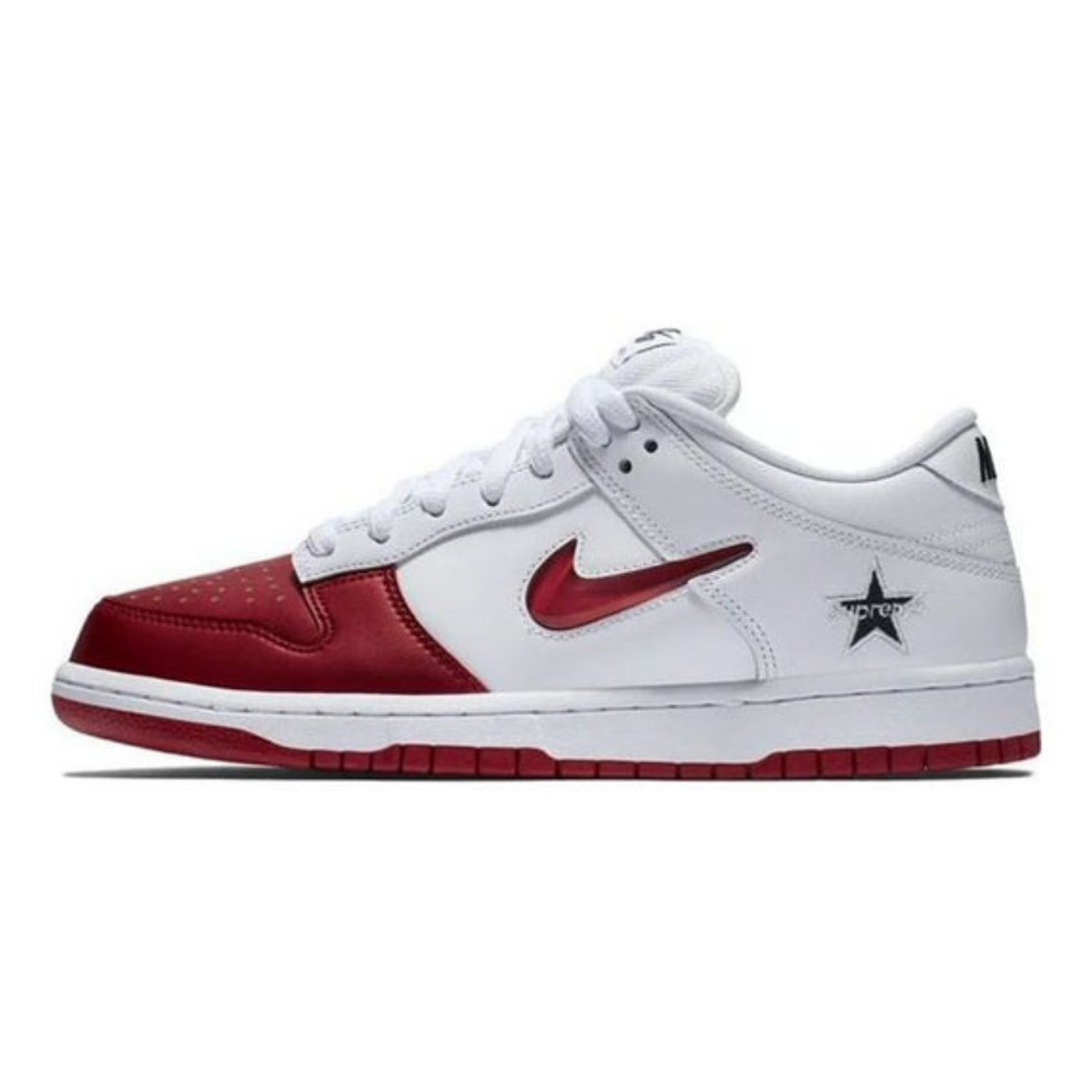 Nike x Supreme SB Dunk Low 'Varsity Red' - Streetwear Fashion - thesclo.com