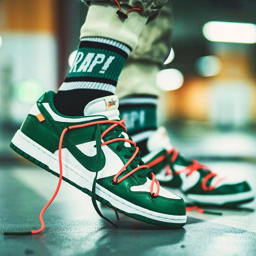 OFF-WHITE x Nike Dunk Low 'Pine Green'- Streetwear Fashion - thesclo.com