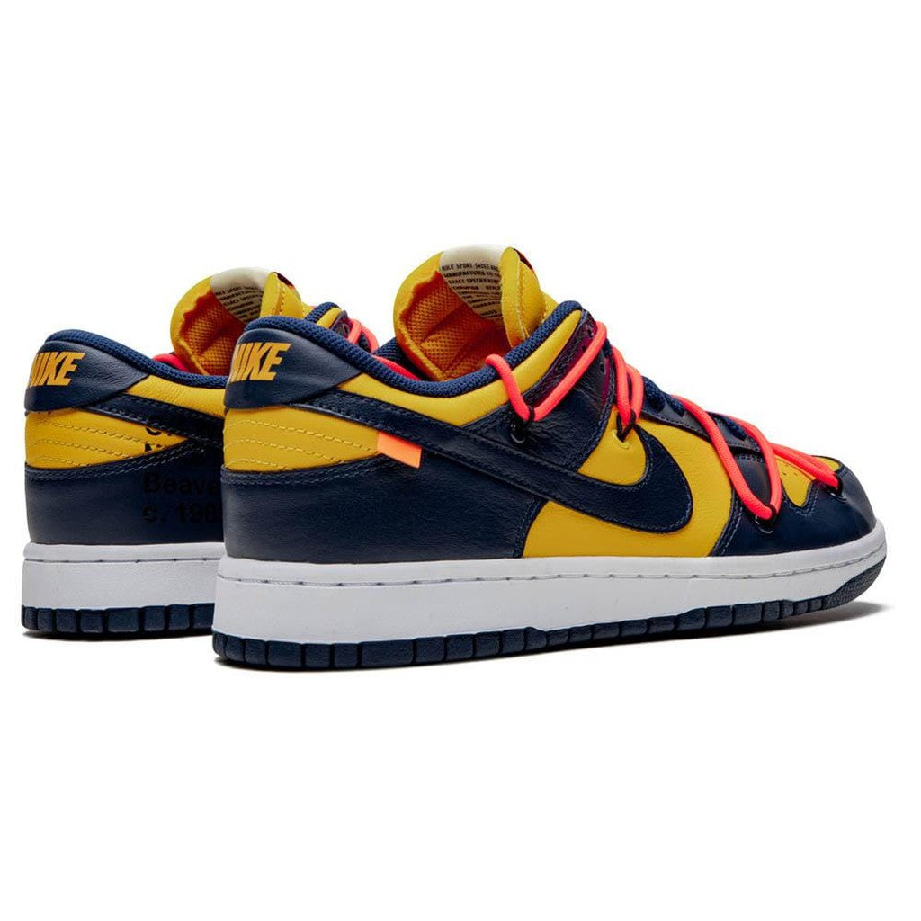 OFF-WHITE x Nike Dunk Low 'University Gold'- Streetwear Fashion - thesclo.com