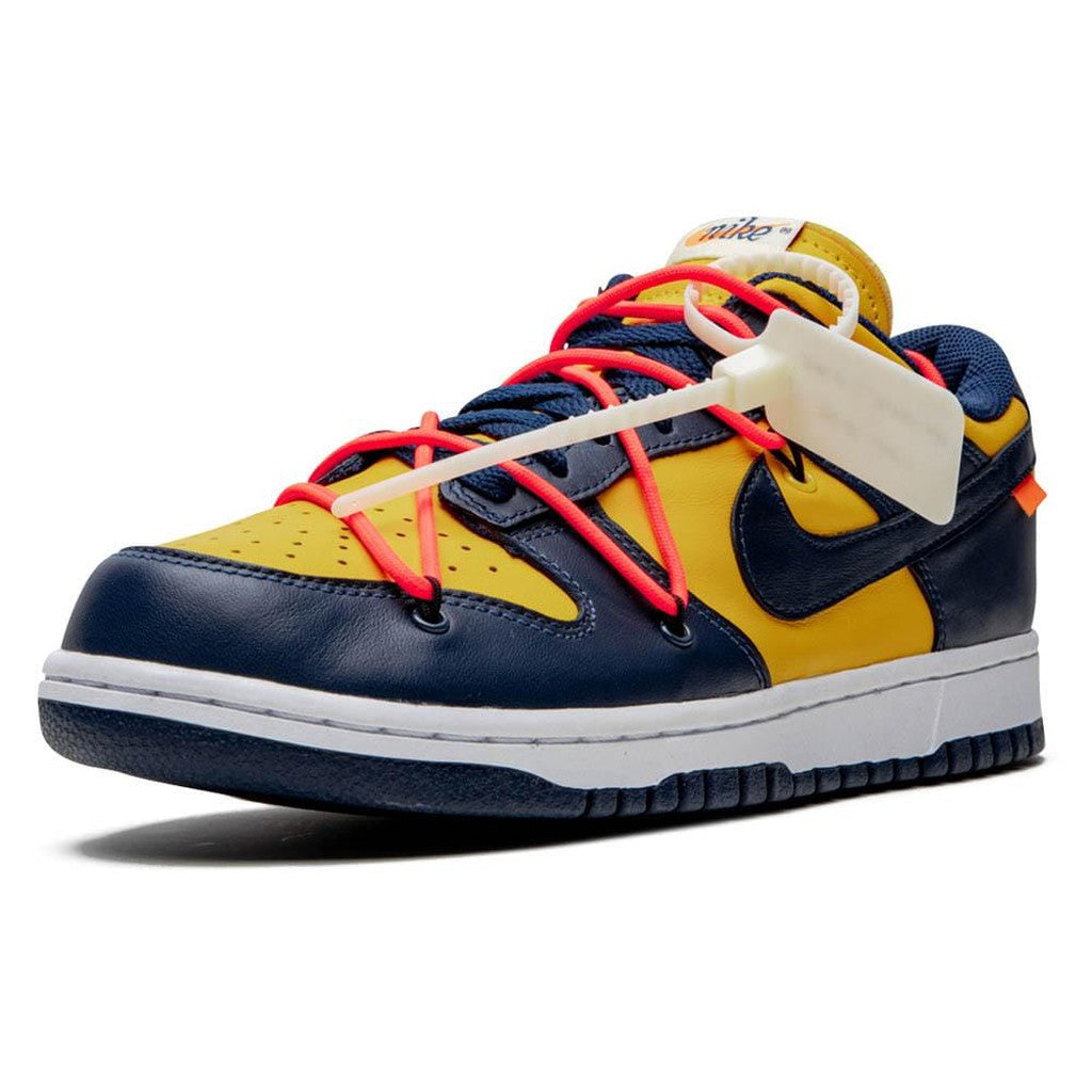 OFF-WHITE x Nike Dunk Low 'University Gold'- Streetwear Fashion - thesclo.com