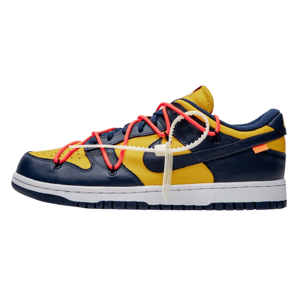 OFF-WHITE x Nike Dunk Low 'University Gold'- Streetwear Fashion - thesclo.com