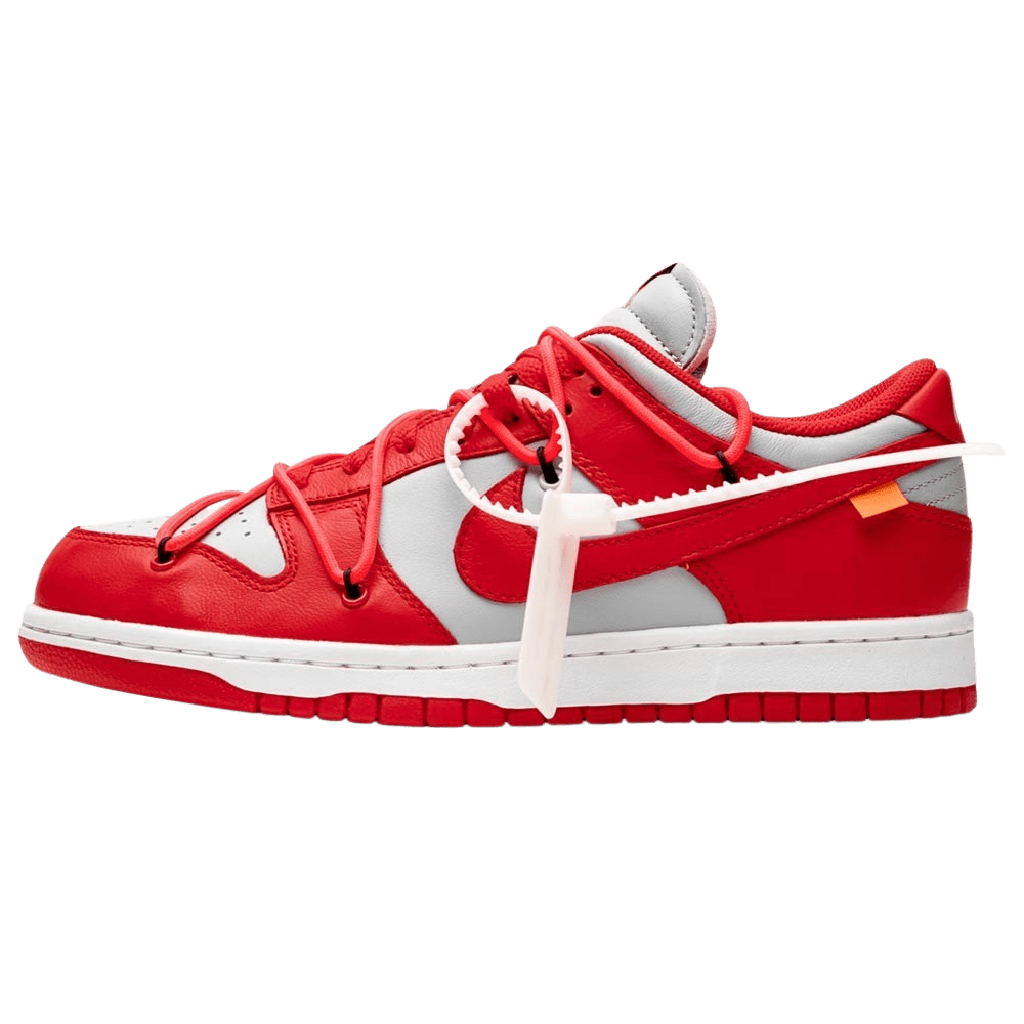 OFF-WHITE x Nike Dunk Low 'University Red'- Streetwear Fashion - thesclo.com