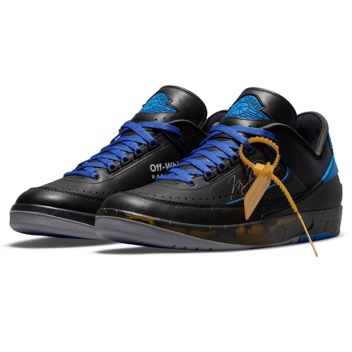 Off-White x Air Jordan 2 Retro Low SP 'Black Varsity Royal' - Streetwear Fashion - thesclo.com