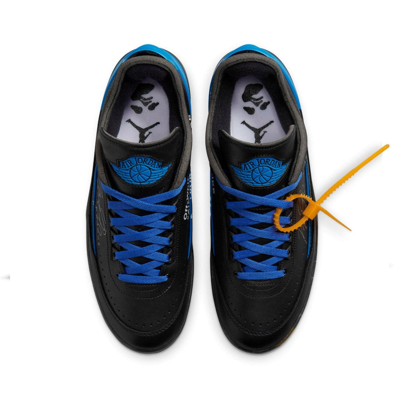 Off-White x Air Jordan 2 Retro Low SP 'Black Varsity Royal' - Streetwear Fashion - thesclo.com