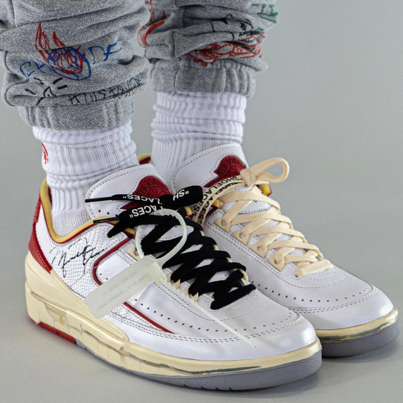 Off-White x Air Jordan 2 Retro Low SP 'White Varsity Red' - Streetwear Fashion - thesclo.com