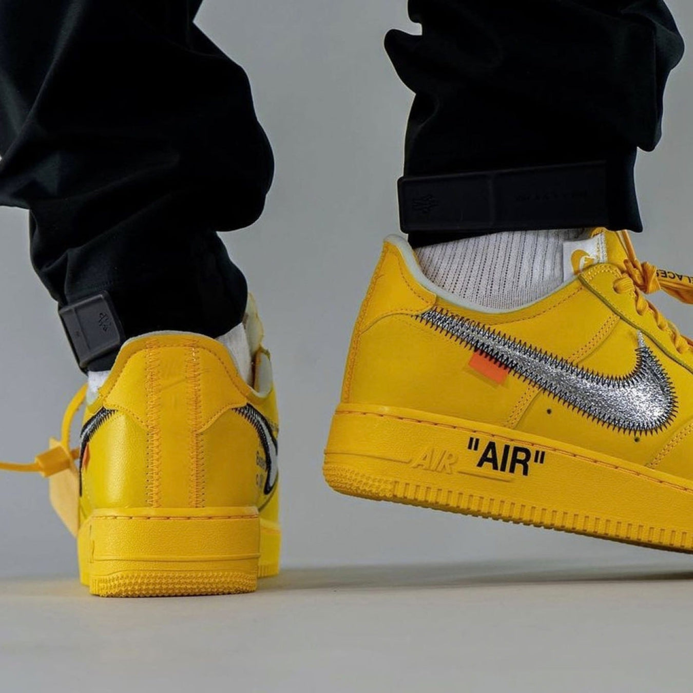 Off-White x Nike Air Force 1 Low ‘Lemonade’ - Streetwear Fashion - thesclo.com