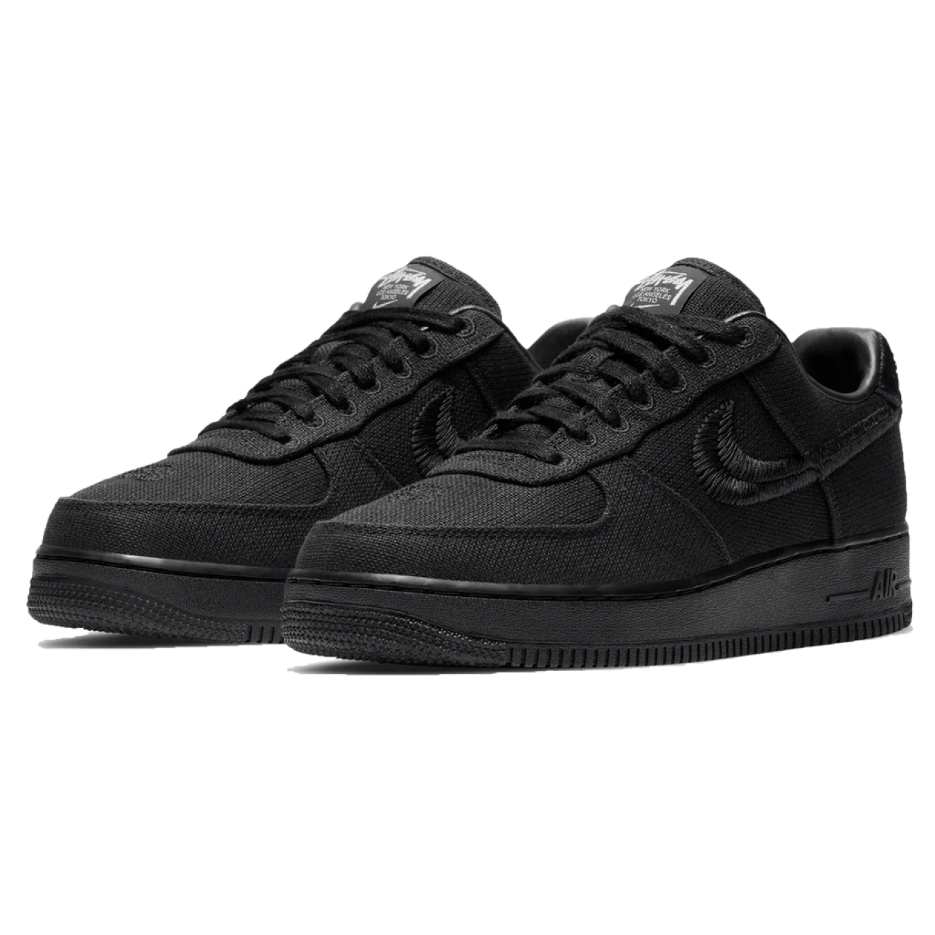 Stussy x Nike Air Force 1 Low 'Triple Black' - Streetwear Fashion - thesclo.com