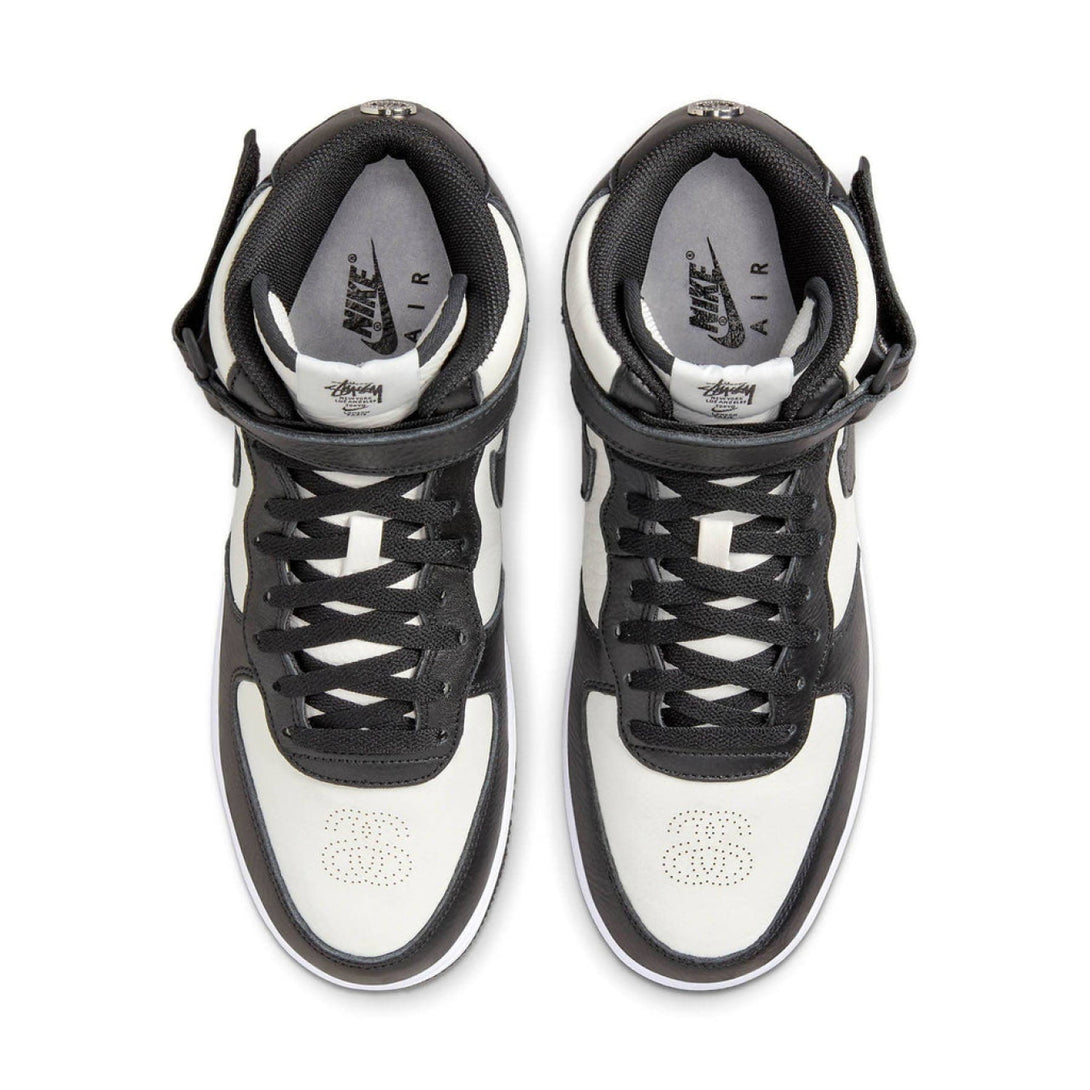 Stussy x Nike Air Force 1 Mid 'Black White' - Streetwear Fashion - thesclo.com